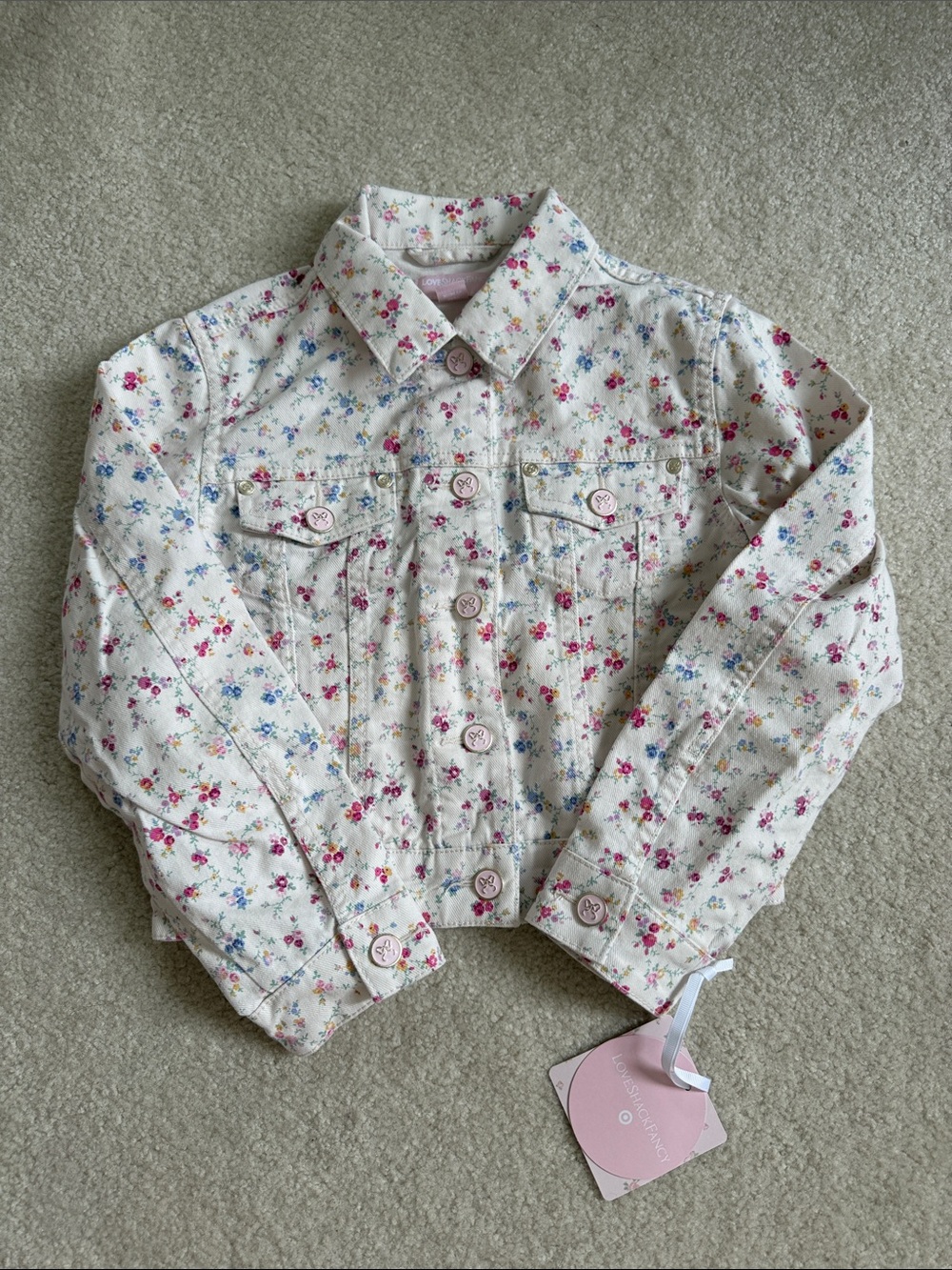 LoveShackFancy x Target Grace Sunrise Patchwork Denim Jacket